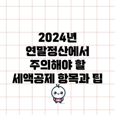 2024년 연말정산에서 주의해야 할 세액공제 항목과 팁