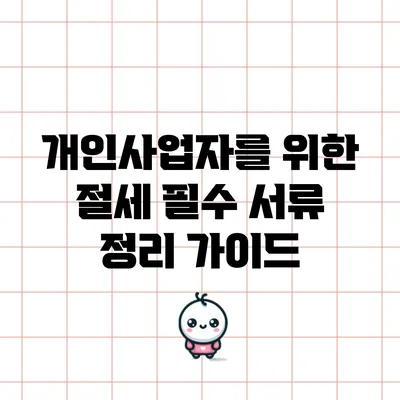 개인사업자를 위한 절세 필수 서류 정리 가이드