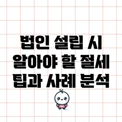 법인 설립 시 알아야 할 절세 팁과 사례 분석