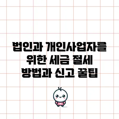 법인과 개인사업자를 위한 세금 절세 방법과 신고 꿀팁