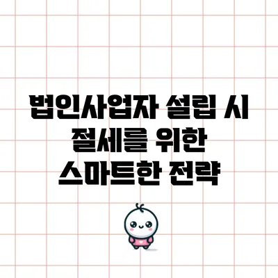 법인사업자 설립 시 절세를 위한 스마트한 전략