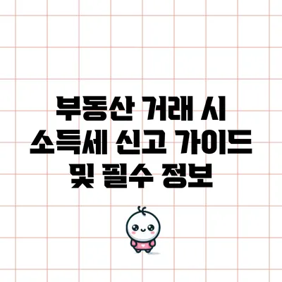 부동산 거래 시 소득세 신고 가이드 및 필수 정보