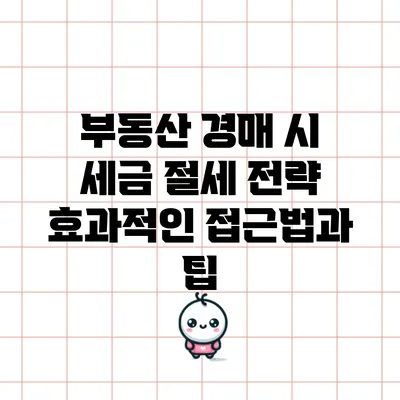 부동산 경매 시 세금 절세 전략: 효과적인 접근법과 팁