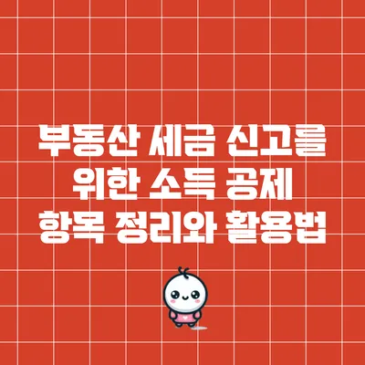 부동산 세금 신고를 위한 소득 공제 항목 정리와 활용법