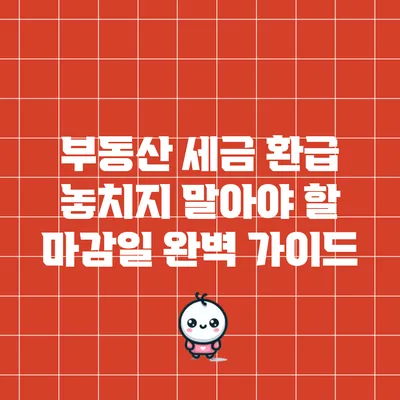 부동산 세금 환급 놓치지 말아야 할 마감일 완벽 가이드
