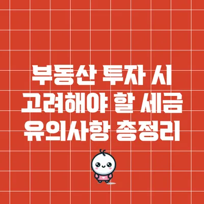 부동산 투자 시 고려해야 할 세금 유의사항 총정리