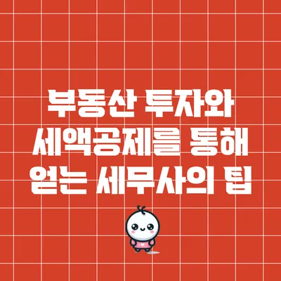 부동산 투자와 세액공제를 통해 얻는 세무사의 팁