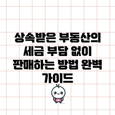 상속받은 부동산의 세금 부담 없이 판매하는 방법 완벽 가이드