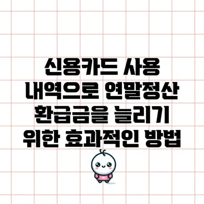 신용카드 사용 내역으로 연말정산 환급금을 늘리기 위한 효과적인 방법