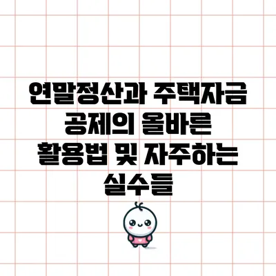 연말정산과 주택자금 공제의 올바른 활용법 및 자주하는 실수들