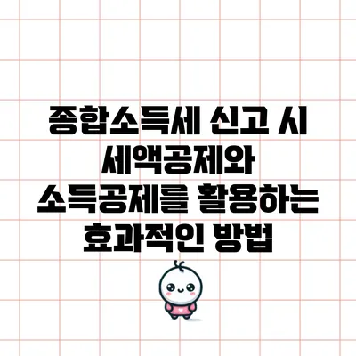 종합소득세 신고 시 세액공제와 소득공제를 활용하는 효과적인 방법