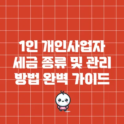 1인 개인사업자 세금 종류 및 관리 방법 완벽 가이드