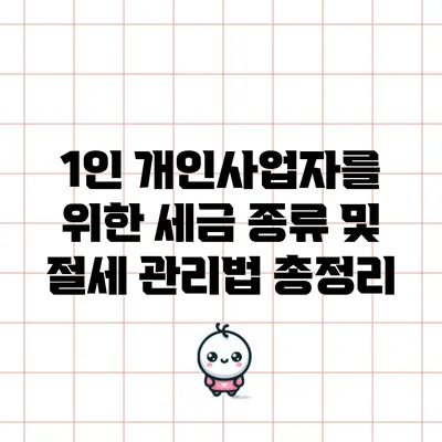 1인 개인사업자를 위한 세금 종류 및 절세 관리법 총정리