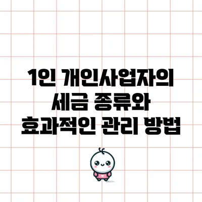 1인 개인사업자의 세금 종류와 효과적인 관리 방법