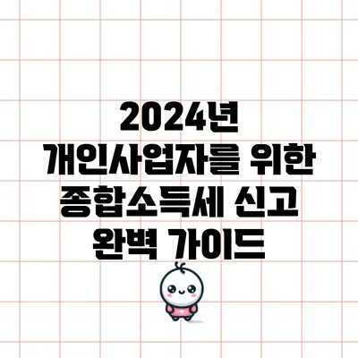 2024년 개인사업자를 위한 종합소득세 신고 완벽 가이드