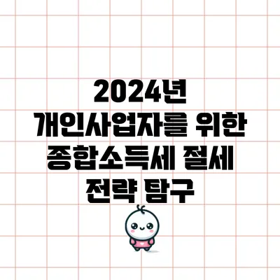 2024년 개인사업자를 위한 종합소득세 절세 전략 탐구