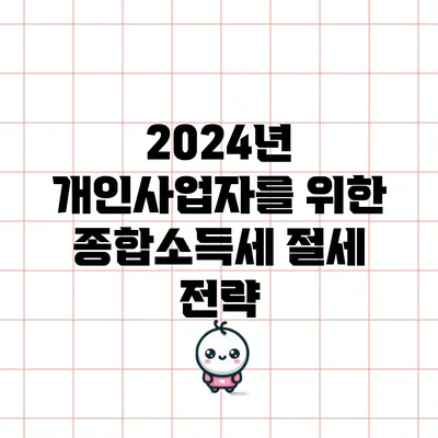 2024년 개인사업자를 위한 종합소득세 절세 전략