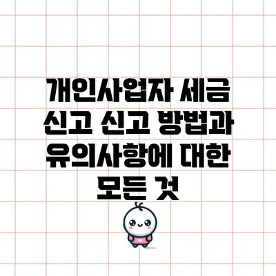 개인사업자 세금 신고: 신고 방법과 유의사항에 대한 모든 것