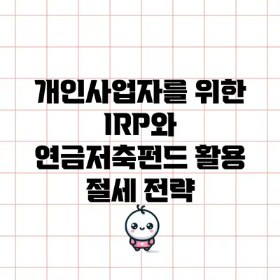 개인사업자를 위한 IRP와 연금저축펀드 활용 절세 전략