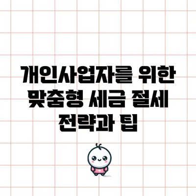 개인사업자를 위한 맞춤형 세금 절세 전략과 팁