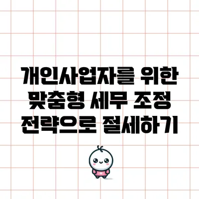개인사업자를 위한 맞춤형 세무 조정 전략으로 절세하기