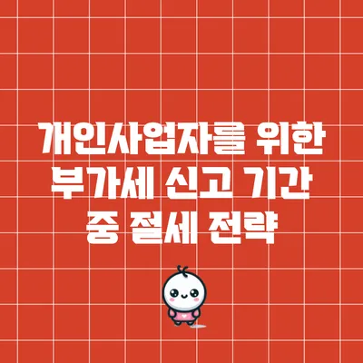 개인사업자를 위한 부가세 신고 기간 중 절세 전략