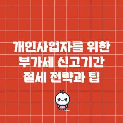 개인사업자를 위한 부가세 신고기간 절세 전략과 팁
