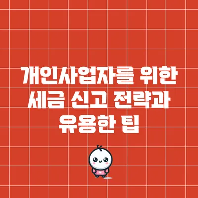 개인사업자를 위한 세금 신고 전략과 유용한 팁