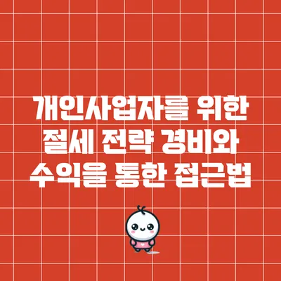개인사업자를 위한 절세 전략: 경비와 수익을 통한 접근법