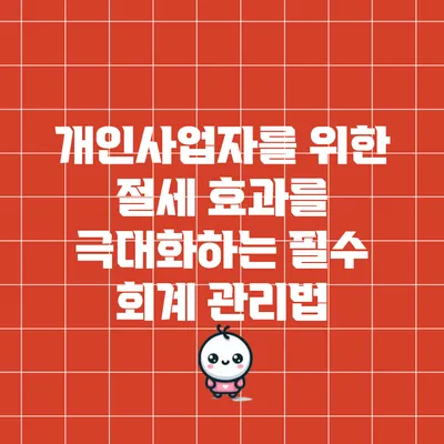 개인사업자를 위한 절세 효과를 극대화하는 필수 회계 관리법