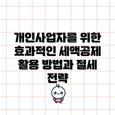 개인사업자를 위한 효과적인 세액공제 활용 방법과 절세 전략