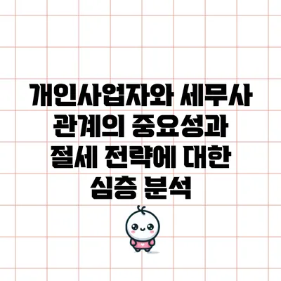 개인사업자와 세무사 관계의 중요성과 절세 전략에 대한 심층 분석