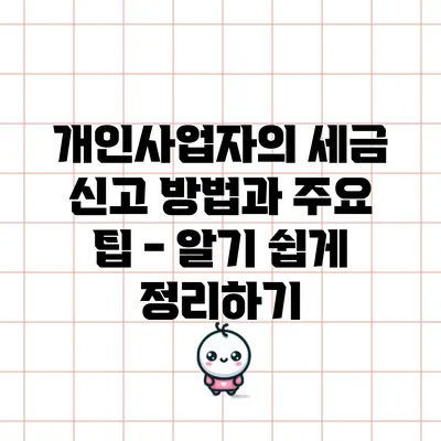 개인사업자의 세금 신고 방법과 주요 팁 - 알기 쉽게 정리하기