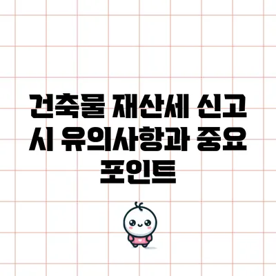 건축물 재산세 신고 시 유의사항과 중요 포인트