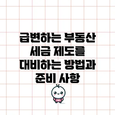 급변하는 부동산 세금 제도를 대비하는 방법과 준비 사항