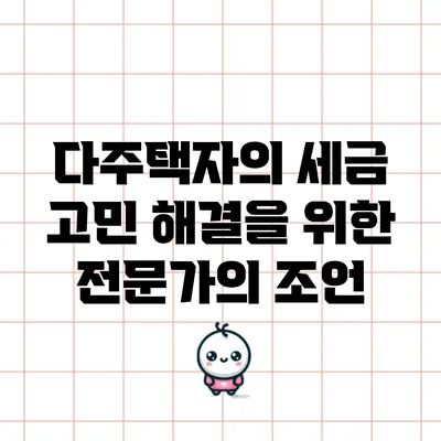 다주택자의 세금 고민 해결을 위한 전문가의 조언