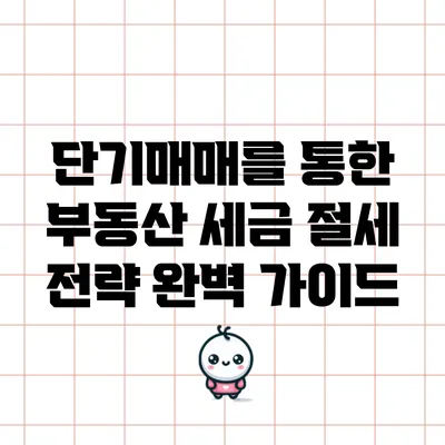 단기매매를 통한 부동산 세금 절세 전략 완벽 가이드