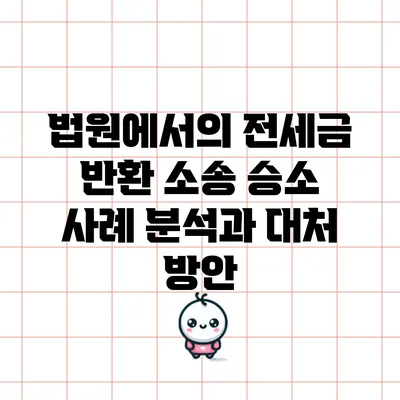 법원에서의 전세금 반환 소송 승소 사례 분석과 대처 방안