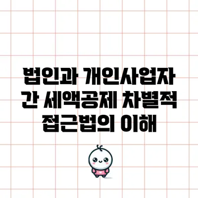 법인과 개인사업자 간 세액공제 차별적 접근법의 이해