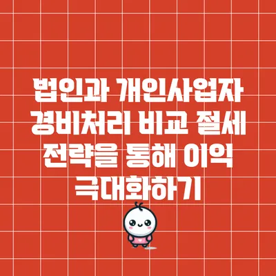 법인과 개인사업자 경비처리 비교: 절세 전략을 통해 이익 극대화하기