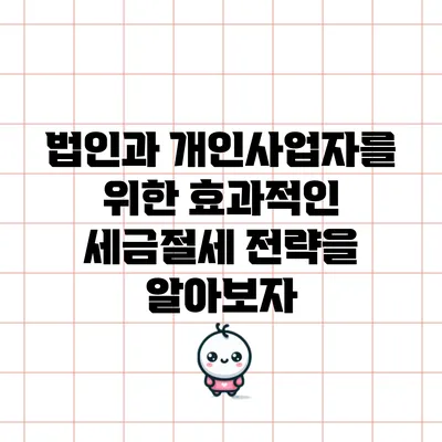 법인과 개인사업자를 위한 효과적인 세금절세 전략을 알아보자