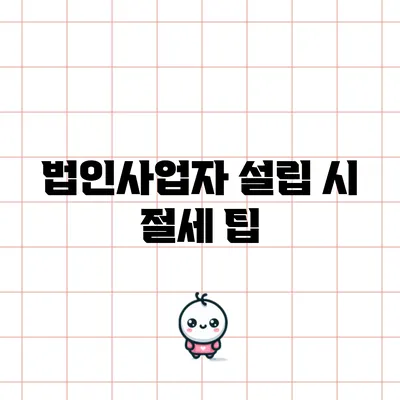법인사업자 설립 시 절세 팁