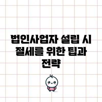 법인사업자 설립 시 절세를 위한 팁과 전략