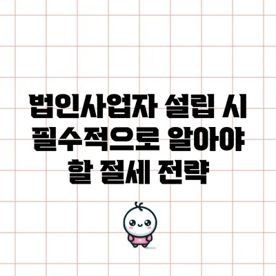 법인사업자 설립 시 필수적으로 알아야 할 절세 전략