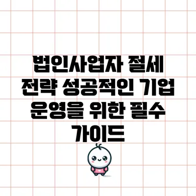 법인사업자 절세 전략: 성공적인 기업 운영을 위한 필수 가이드