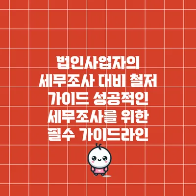 법인사업자의 세무조사 대비 철저 가이드: 성공적인 세무조사를 위한 필수 가이드라인