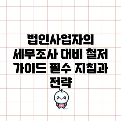 법인사업자의 세무조사 대비 철저 가이드: 필수 지침과 전략