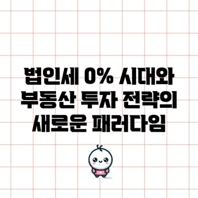 법인세 0% 시대와 부동산 투자 전략의 새로운 패러다임