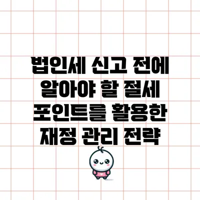 법인세 신고 전에 알아야 할 절세 포인트를 활용한 재정 관리 전략