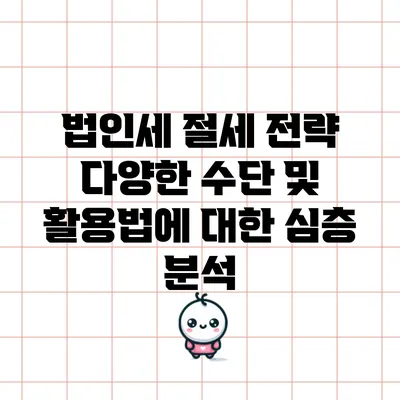법인세 절세 전략: 다양한 수단 및 활용법에 대한 심층 분석